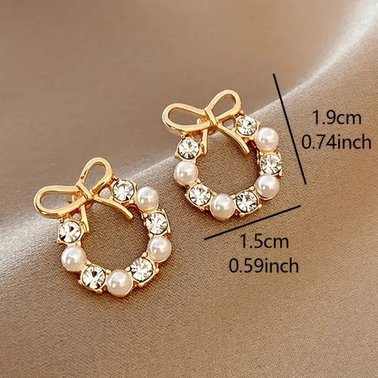 1 Pair Elegant Vintage-Inspired Bowknot Stud Earrings