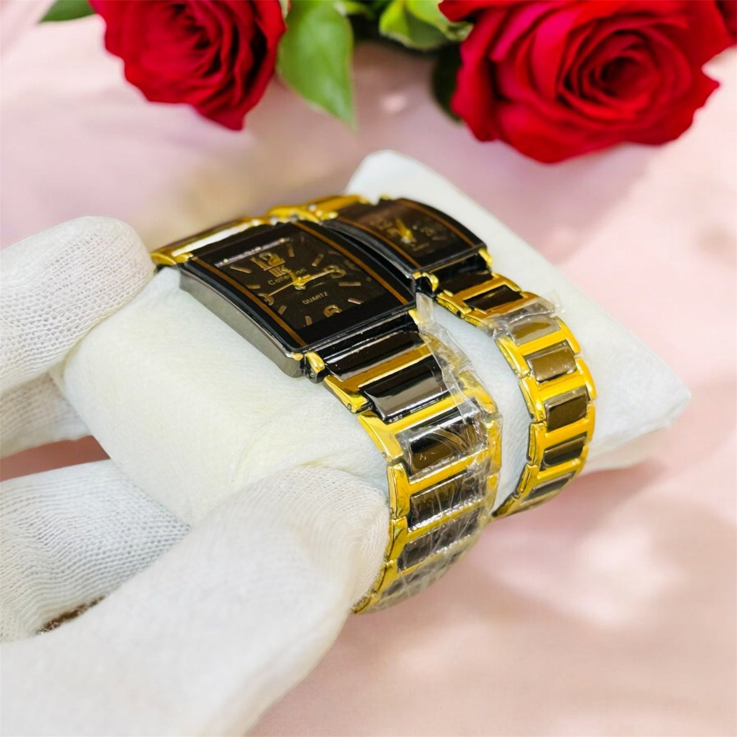 Premium Square Shape Stianless Steel Couple Watch