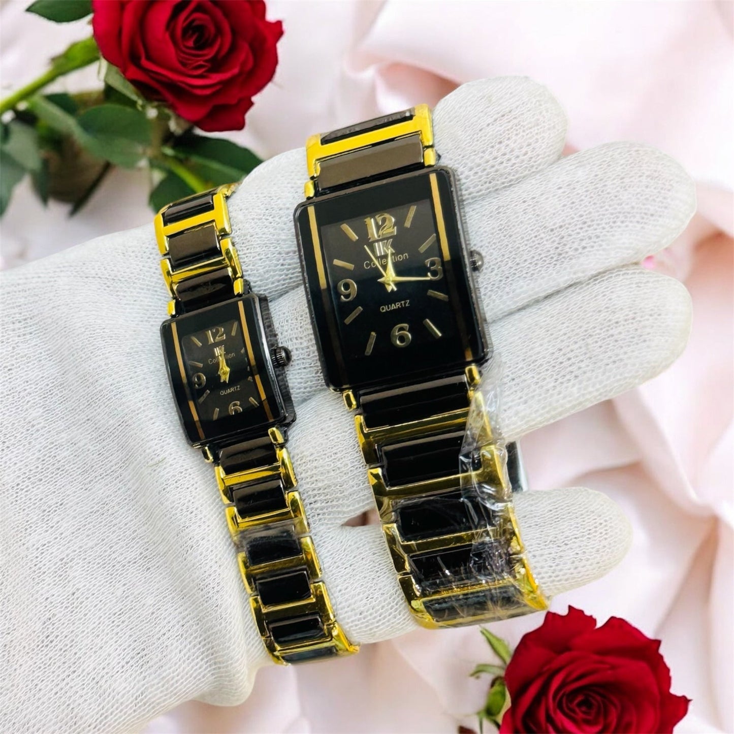 Premium Square Shape Stianless Steel Couple Watch
